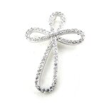 Promo - 27%, les trsors de lily [n1550] - pendentif argent  croix  blanc