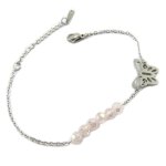 Promo - 27%, les trsors de lily [p4884] - bracelet acier  papillon  rose arge. . .