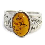 Promo - 28%, bague argent  inspiration  ambre cognac et verte (rhodi) - 13 mm