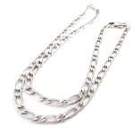 Promo - 28%, les tr�sors de lily [j9355] - cha�ne acier  maille figaro  50 cm . . .