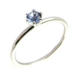 Promo - 30%, bague argent unique bleu tanzanite rhodié - 4 mm Promo - 30%, bague argent unique bleu tanzanite rhodié - 4 mm