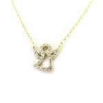 Promo - 30%, les trsors de lily [m8903] - collier plaqu or  ange gardien  bl. . .