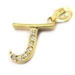 Promo - 31%, les trsors de lily [m8787] - pendentif plaqu or  lettre j  blan. . .