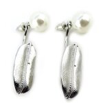 Promo - 33%, les tr�sors de lily [n1528] - boucles contours de lobes  plumes  . . .