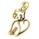 Promo - 35%, les trsors de lily [p1159] - pendentif plaqu or  chat beaut  b. . .