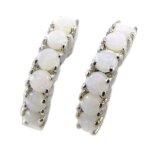 Promo - 36%, les tr�sors de lily [g8675] - demi cr�oles argent  d�esse opale  . . .