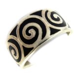 Promo - 37%, les trsors de lily [n5073] - bague argent  hypnose  noir argent