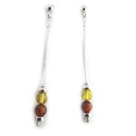 Promo - 43%, les tr�sors de lily [n2251] - boucles argent  inspiration  ambre . . .