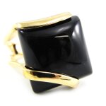 Promo - 45%, bague plaqu or  obao  onyx
