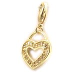 Promo - 47%, les trsors de lily [l1293] - pendentif charm  coeur  plaqu or