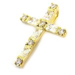 Promo - 47%, les tr�sors de lily [n3760] - pendentif plaqu� or  croix puret�  . . .