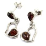 Promo - 48%, les trsors de lily [n5313] - boucles argent  love  ambre cognac . . .
