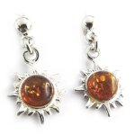 Promo - 49%, les trsors de lily [n1961] - boucles argent  soleil  ambre (rhodi)