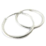 Promo - 49%, les trsors de lily [n7262] - croles argent  torsades  - 30 mm . . .