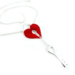 Promo - 5%, dolce vita [l2604] - sautoir crateur  love  rouge argent