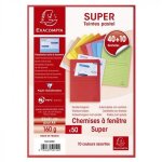 50 chemises  fentre 22x31cm document a4 160g couleurs assorties exacompta