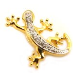 Promo - 52%, les trsors de lily [l4684] - pendentif plaqu or  salamandre  do. . .