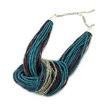 Promo - 52%, les tr�sors de lily [n8271] - collier cr�ateur  kilimanjaro  turq. . .