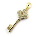Promo - 53%, les tr�sors de lily [n4037] - pendentif  cl� de la chance  plaqu�. . .