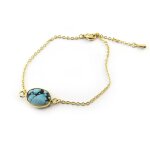 Promo - 55%, les tr�sors de lily [n3738] - bracelet cr�ateur  min�ralia  turqu. . .