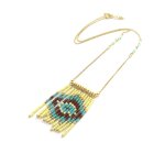 Promo - 66%, les trsors de lily [m9343] - collier crateur  alta  beige vert. . .