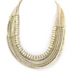 Promo - 68%, les tr�sors de lily [n3952] - collier cr�ateur  kilimanjaro  beig. . .