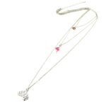 Promo - 68%, les trsors de lily [n5062] - collier sautoir  scarlett  rose arg. . .
