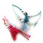 Promo - 72%, les trsors de lily [n3490] - 4 bracelets fantaisie  alta  bleu . . .