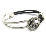 Promo - 77%, les trsors de lily [n3061] - bracelet crateur  peace  argent noir