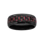 Alliance acier et pvd noir avec carbone reflet rouge Alliance acier et pvd noir avec carbone reflet rouge