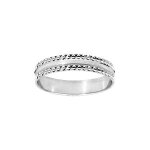 Alliance argent rhodi 4mm diamante