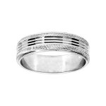 Alliance argent rhodi 5mm diamante