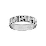 Alliance argent rhodi� 5mm diamant�e quadrillage