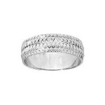 Alliance argent rhodi 6mm diamante