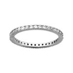 Alliance argent rhodi rail pierres blanches