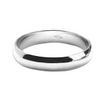 Alliance demi jonc 4mm argent rhodi