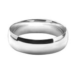 Alliance demi jonc 6mm argent rhodi
