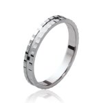 Alliance mariage femme contemporaine - argent 925 massif rhodié Alliance mariage femme contemporaine - argent 925 massif rhodié