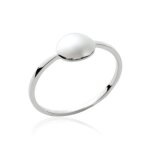 Alliance plaque ronde mariage femme - argent massif 925 rhodié Alliance plaque ronde mariage femme - argent massif 925 rhodié