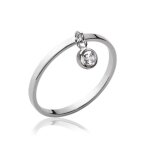 Alliance sertie femme - argent massif 925 / 000 rhodi - oxyde de zirconium
