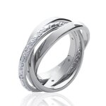 Alliance trois anneaux femme - argent 925 massif rhodi - oxyde de zirconium