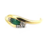 Altesse [m5030] - bague plaqu or 'scarlett' meraude 2 tons