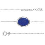 Altesse [q7932] - bracelet argent 'sissi' bleu lapis lazuli blanc argent (rhodi) - 17x14 mm
