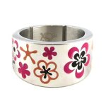 Bague acier calypso rose orange argenté (fleur) Bague acier calypso rose orange argenté (fleur)