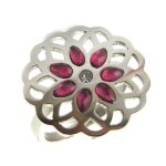 Bague acier carmen rose argenté (flora) Bague acier carmen rose argenté (flora)