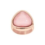 Bague acier et pvd rose pierre naturelle quartz rose Bague acier et pvd rose pierre naturelle quartz rose