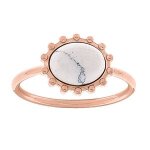 Bague acier et pvd rose turquoise blanche véritable Bague acier et pvd rose turquoise blanche véritable