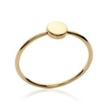Bague alliance femme - plaqué or jaune 18 carats - anneau fin et plaque ronde Bague alliance femme - plaqué or jaune 18 carats - anneau fin et plaque ronde