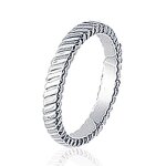 Bague alliance mariage femme - argent massif 925 / 1000 - gravures droites Bague alliance mariage femme - argent massif 925 / 1000 - gravures droites