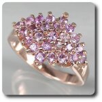 Bague amethyste argent 925 + plaqu or rose